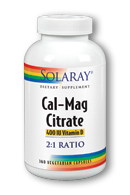 Solaray - Calcium & Magnesium Citrate, with Vitamin D-2, 2:1 Ratio 360 Veg Cap