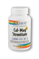 Solaray - Calcium, Magnesium, Strontium with Vitamins D-3 & K-2, 2:1 Ratio 120 Veg Cap