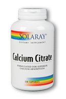 Solaray - Calcium Citrate 1000 mg 120 Veg Cap