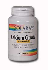 Solaray - Calcium Citrate with Vitamin D-3 1000 mg 90 Capsule