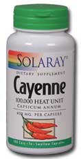 Solaray - Cayenne Pepper 100,000 HU 450 mg 100 Veg Cap