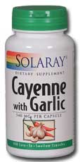 Solaray - Cayenne Pepper & Garlic Bulb 540 mg 100 Veg Cap