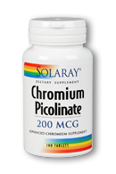 Solaray - Chromium Picolinate 200 mcg 100 Tablet