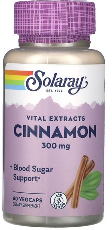 Solaray - Cinnamon Bark Extract 300 mg 60 Veg Cap(#11836)