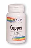 Solaray - Copper 2 mg 100 Veg Cap