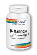 Solaray - D-Mannose with CranActin Cranberry Extract 1000 mg 120 Veg Cap