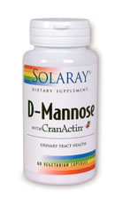 Solaray - D-Mannose with CranActin Cranberry Extract 1000 mg 60 Veg Cap