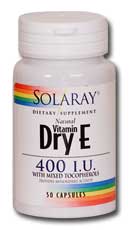 Solaray - Vitamin E, Dry 400 iu 50 Capsule