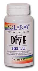 Solaray Dry Vitamin E w/Hawthorn 400iu 50 Cap