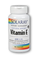 Solaray - Vitamin E, d-Alpha Tocopherol 400 iu 100 Softgel