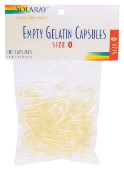 Solaray - Empty Gelatin Capsules Size 0 100 Capsule
