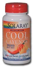 Solaray - Extra Hot Cool Cayenne Pepper 100,000 HU 600 mg 90 Veg Cap