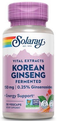 Solaray - Fermented Korean Ginseng Root Extract 150 mg 30 Veg Cap