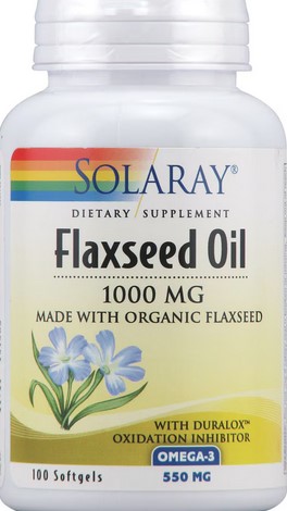 Solaray - Flaxseed Oil 1000 mg 100 Softgel