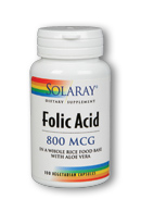 Solaray - Folic Acid 800 mcg 100 Veg Cap