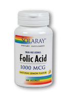 Solaray - Folic Acid 1000 mcg 100 Lozenge-UNAVAILABLE
