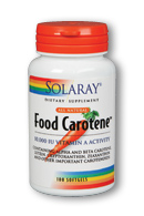 Solaray - Food Carotene, Vitamin A as Beta Carotene 10000 iu 100 Softgel