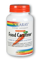 Solaray - Food Carotene, Vitamin A as Beta Carotene 25000 iu 200 Softgel