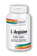 Solaray - L-Arginine, Free Form 500 mg 100 Veg Cap