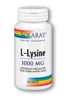 Solaray - L-Lysine, Free Form 1000 mg 90 Tablet