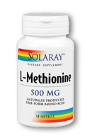 Solaray - L-Methionine, Free Form 500 mg 30 Veg Cap