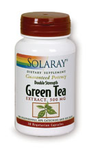 Solaray - Green Tea Leaf Extract, Double Strength 500 mg 30 Veg Cap