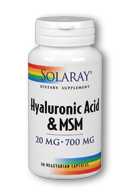 Solaray - Hyaluronic Acid plus MSM 30 Veg Cap-UNAVAILABLE