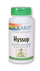 Solaray - Hyssop Aerial 450 mg 90 Veg Cap-UNAVAILABLE