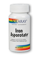 Solaray - Iron Asporotate 18 mg 100 Capsule