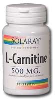 Solaray - L-Carnitine, Free Form 500 mg 60 Capsule