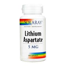 Solaray - Lithium Aspartate 5 mg 100 Veg Cap