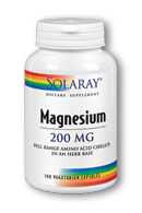 Solaray - Magnesium, Amino Acid Chelate 200 mg 100 Veg Cap