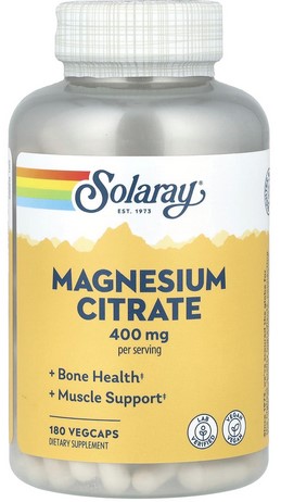 Solaray - Magnesium Citrate 400 mg 180 Veg Cap