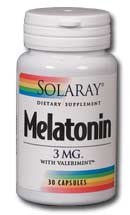 Solaray - Melatonin-3 with Valerimint 3 mg 60 Capsule