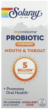 Solaray - Mycrobiome Probiotic Mouth & Throat, 5 Bn, 3 Strain Once Daily 5 bil 30 Lozenge -UNAVAILABLE