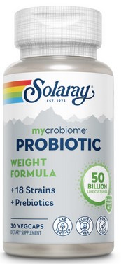 Solaray - Mycrobiome Probiotic Weight Formula, 50 Billion, 18 Strain Once Daily 50 bil 30 Veg Cap