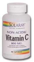 Solaray - Vitamin C with Rose Hips, Acerola & Bioflavonoids, Buffered 800 mg 90 Veg Cap