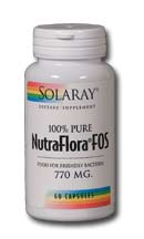 Solaray - NutraFlora FOS Prebiotic 770 mg 60 Caps-OUT OF STOCK