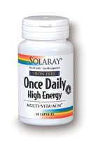 Solaray - Once Daily High Energy Multi-Vitamin, Iron-Free 30 Veg Cap