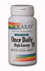 Solaray - Once Daily High Energy Multi-Vitamin, Iron-Free 60 Veg Cap