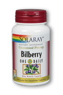 Solaray - Bilberry Berry Extract, One Daily 160 mg 30 Veg Cap