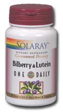 Solaray - Bilberry & Lutein, One Daily 160 mg 30 Veg Cap