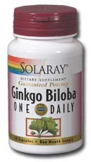 Solaray - Ginkgo Biloba Leaf Extract, One Daily 120 mg 60 Veg Cap