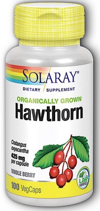 Solaray - Organically Grown Hawthorn Berry 425 mg 100 Veg Cap