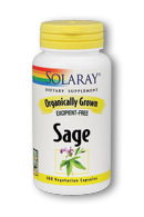 Solaray - Organically Grown Sage Leaf 570 mg 100 Veg Cap