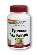 Solaray - Pygeum Bark & Saw Palmetto Berry Extracts 120 Veg Cap