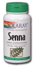 Solaray - Senna Leaf 470 mg 100 Veg Cap