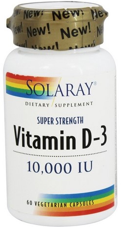 Solaray - Super Strength Vitamin D-3 10000 iu 60 Veg Cap