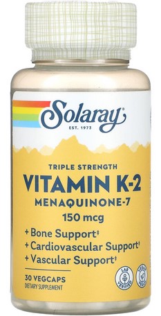 Solaray - Triple Strength Vitamin K-2, MK-7 150 mcg 30 Veg Cap
