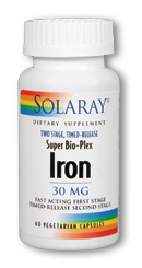 Solaray - Iron Complex, Timed-Release 30 mg 60 Veg Cap-UNAVAILABLE
